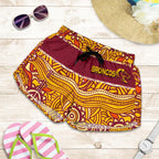 Brisbane Broncos All Over Print Women's Shorts Aboriginal Patterns - Vibe Hoodie