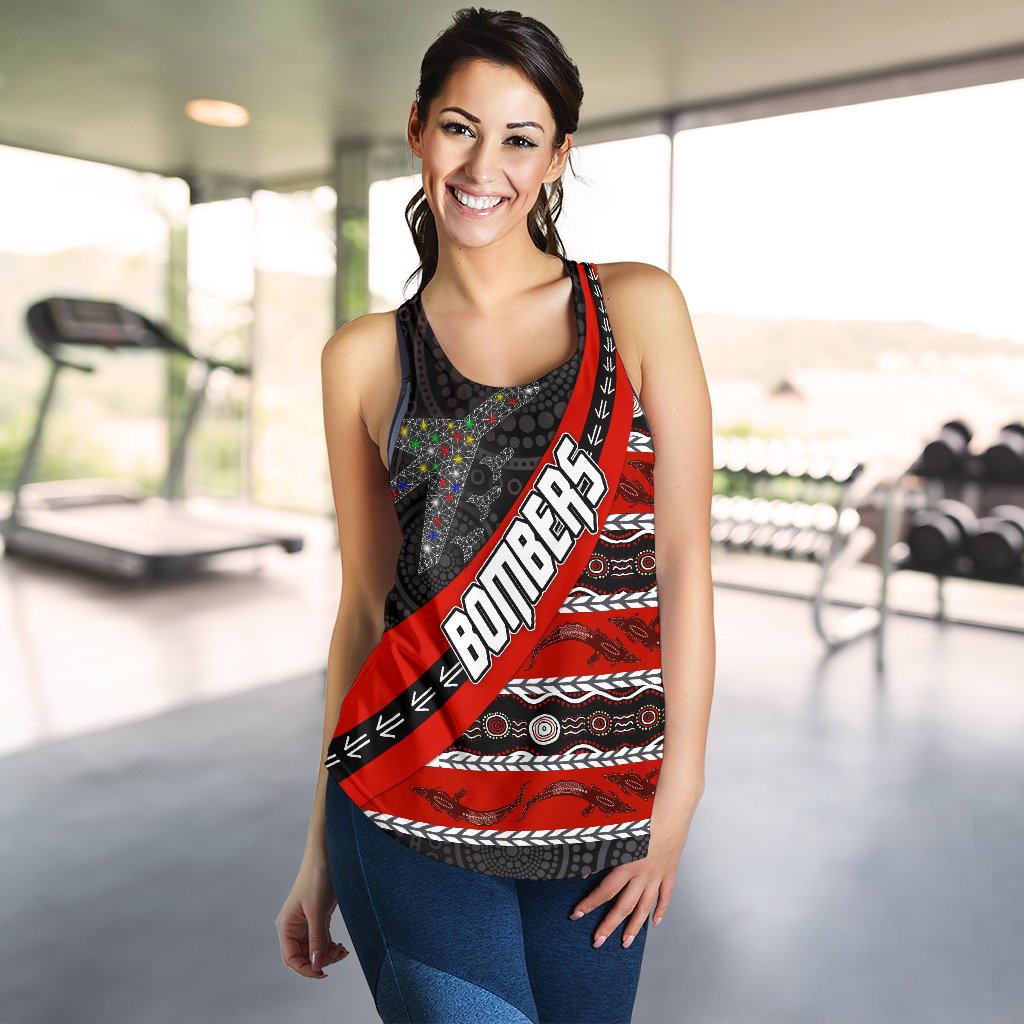 Naidoc Essendon Women Racerback Tank Aboriginal Bombers - Vibe Hoodie