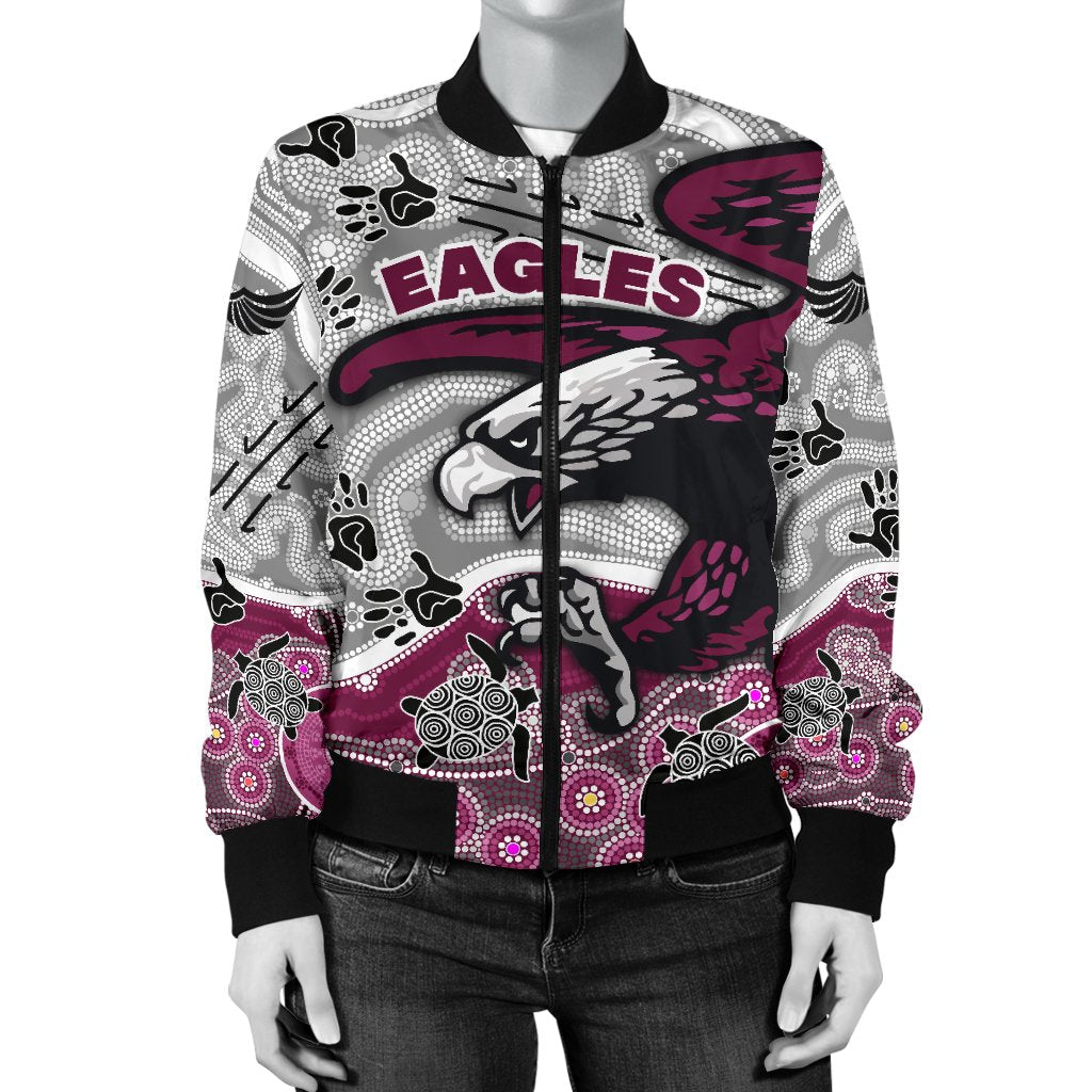 custom-personalised-sea-eagles-womens-bomber-jacket-aboriginal-style