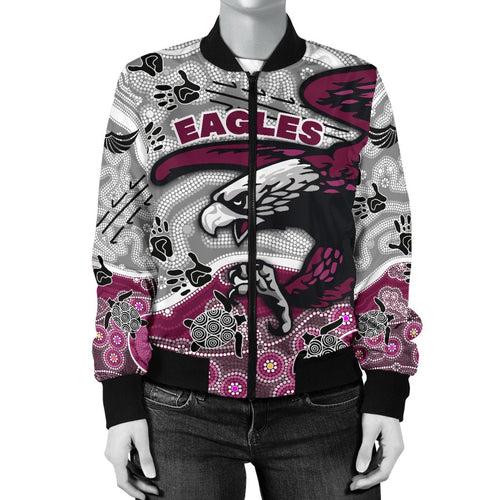 custom-personalised-sea-eagles-womens-bomber-jacket-aboriginal-style