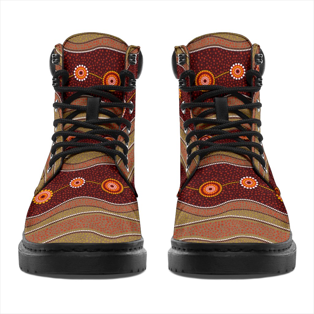 aboriginal-boots-lizard-patterns-circle-dot-painting-all-season