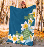 plumeria-sea-turtle-premium-blanket