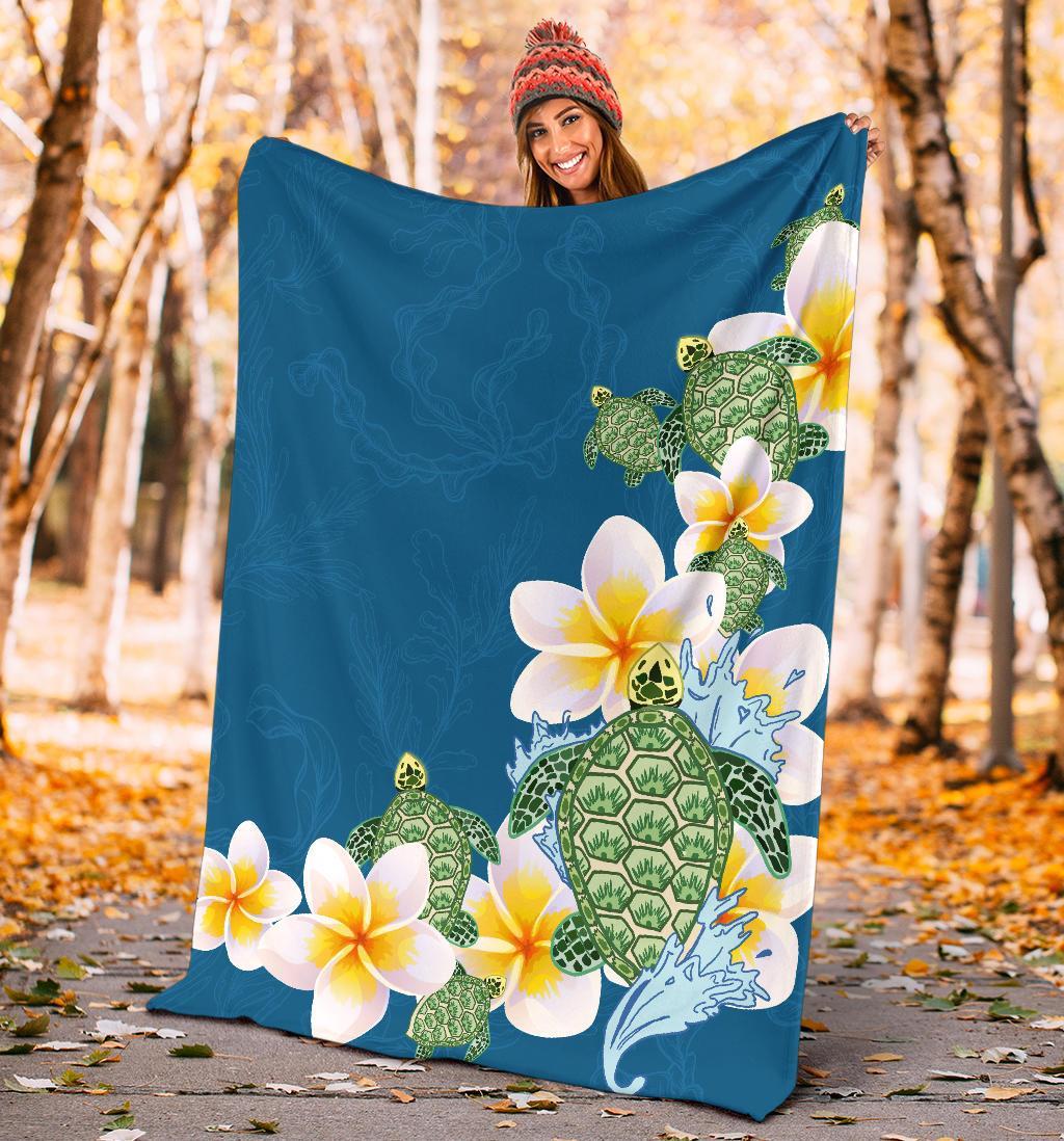 plumeria-sea-turtle-premium-blanket