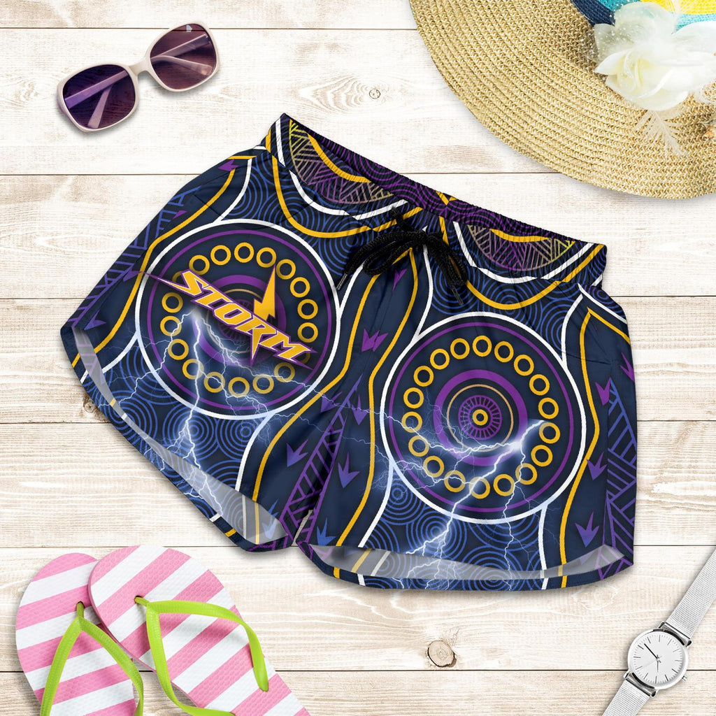 Melbourne Women Shorts Lightning Storm Indigenous - Vibe Hoodie