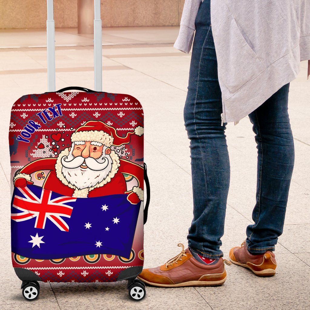 christmas-personalised-luggage-covers-australia-santa-claus-hold-the-flag-red