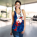Anzac Lest We Forget Women's Racerback Tank - Australian Flag Blue - - Vibe Hoodie