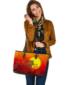 aboriginal-leather-tote-bag-indigenous-frog-red