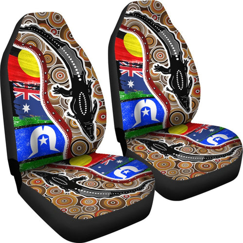 car-seat-covers-australian-aboriginal-crocodile-with-naidoc-flags