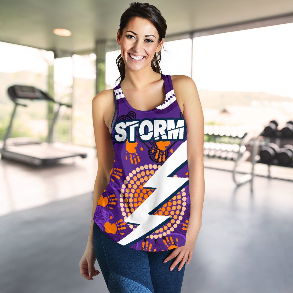 (Custom Personalised) Storm Women's Racerback Tank Indigenous Aboriginal Melbourne - Sun Style - Vibe Hoodie