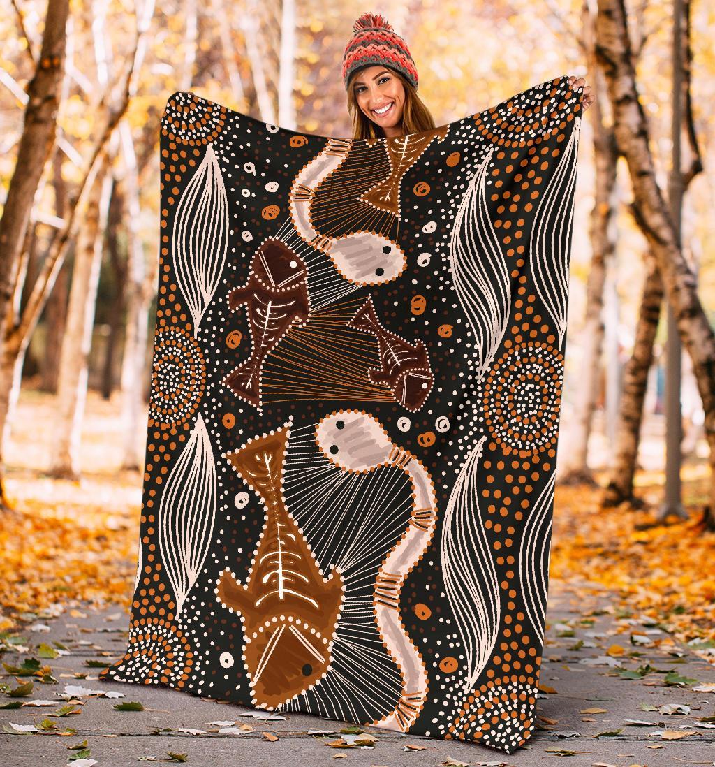aboriginal-premium-blanket-indigenous-fish-and-snake