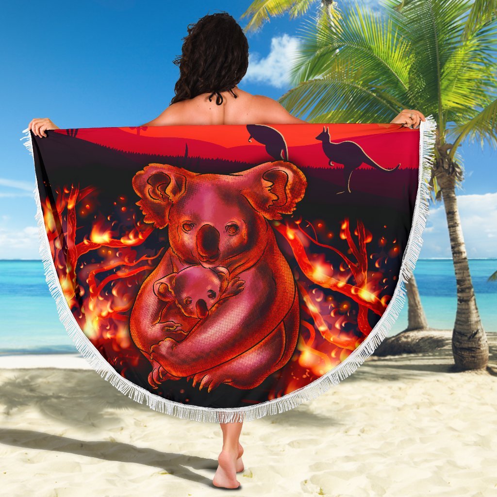 aboriginal-beach-blanket-koala-bushfire-pray-for-australia