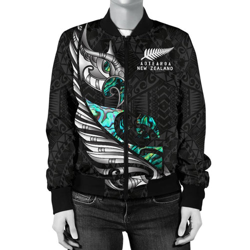new-zealand-bomber-jacket-for-women-manaia-paua-fern-wing-white