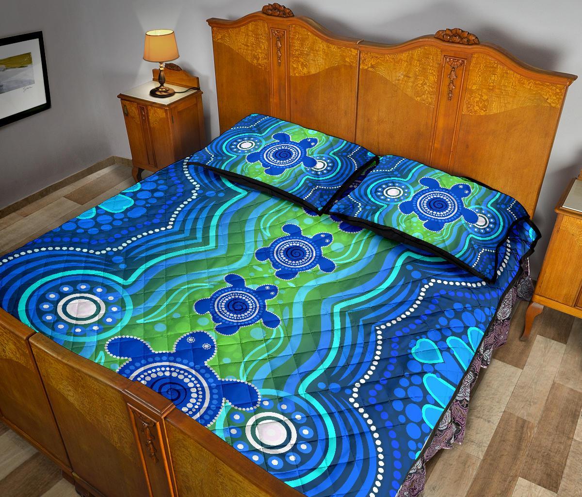 1staustrali-aboriginal-quilt-bed-set-aboriginal-turtle-family