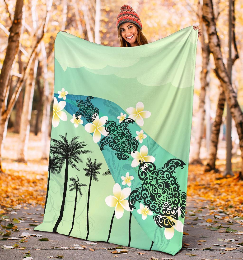 turtle-plumeria-premium-blanket