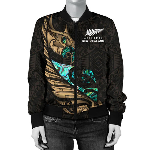 new-zealand-bomber-jacket-for-women-manaia-paua-fern-wing-gold