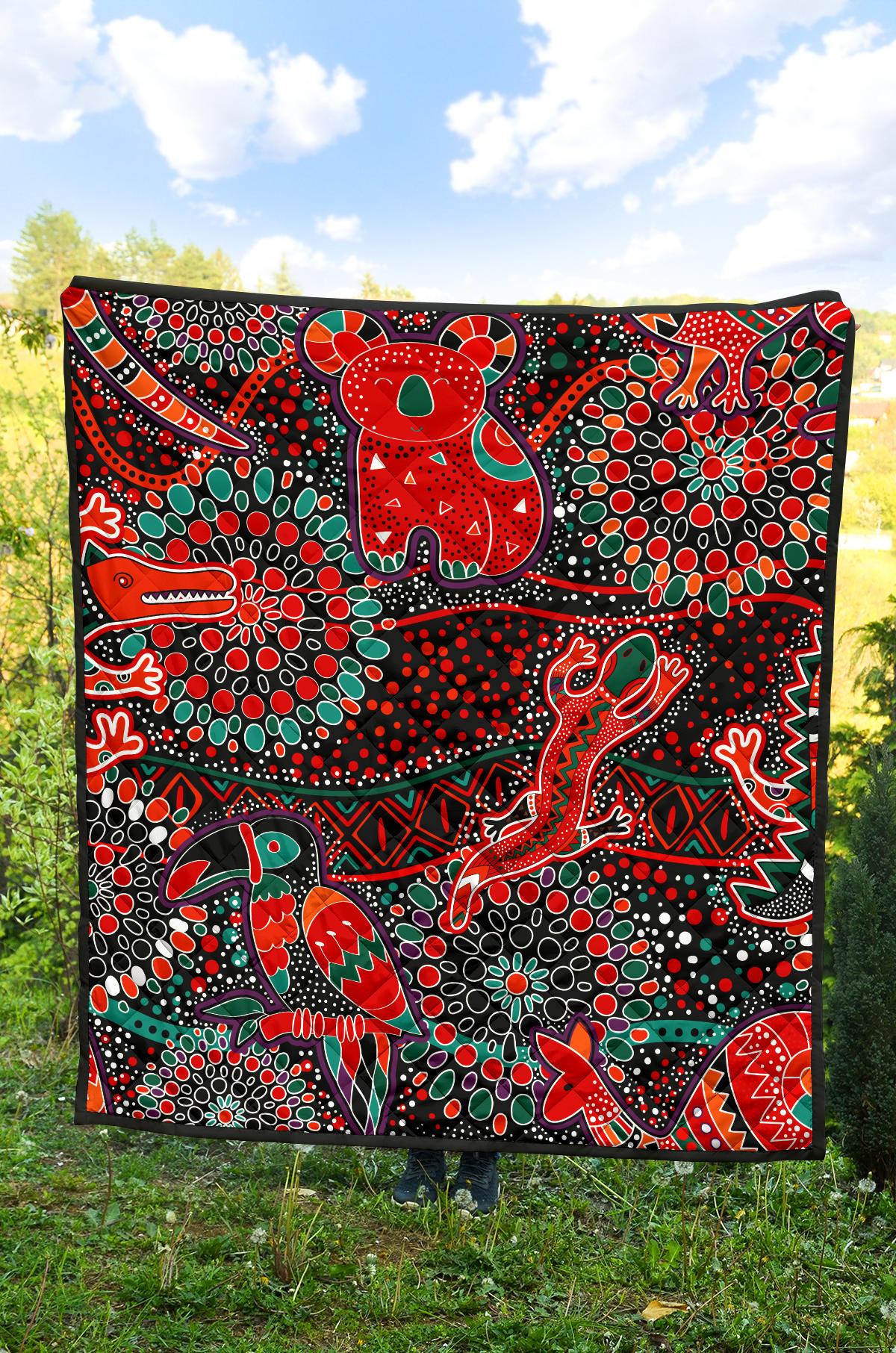 quilts-aboriginal-animal-dot-acrylic-paint