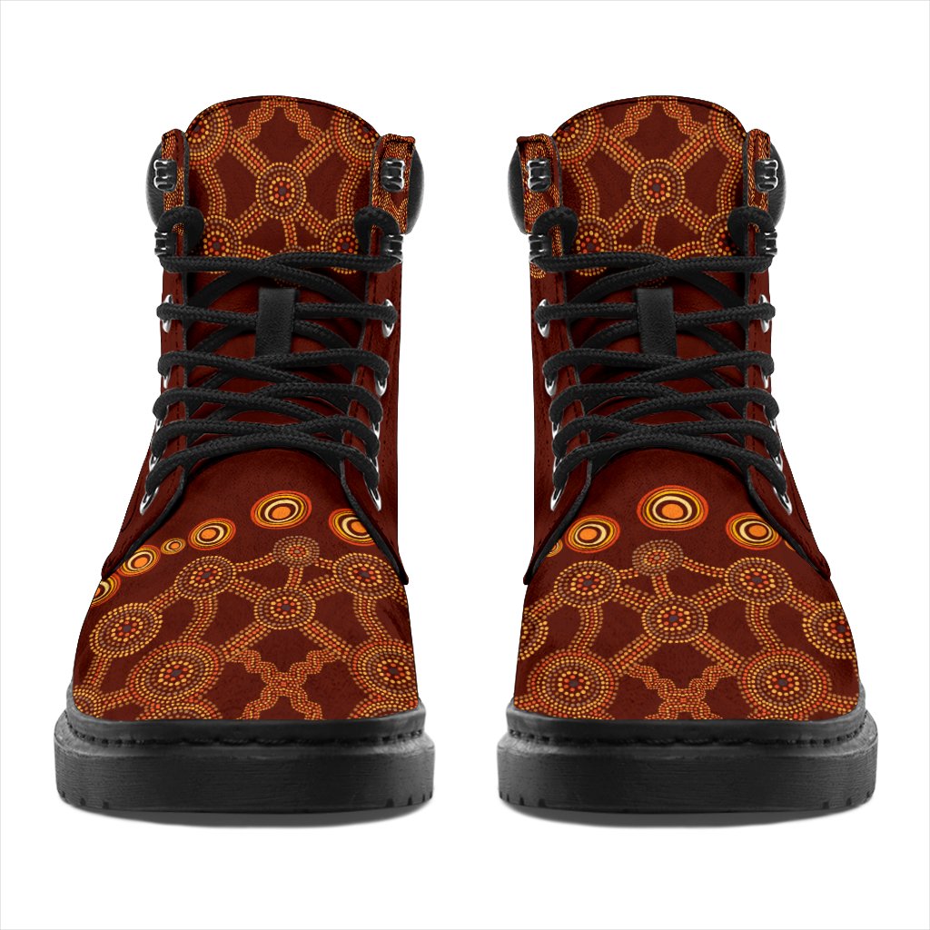 aboriginal-boots-circle-dot-painting-aussie-flowers-all-season