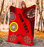 custom-text-premium-blanket-aboriginal-dot-pattern-turtle