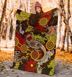 aboriginal-premium-blanket-kangaroo-and-lizard-dot-painting-art