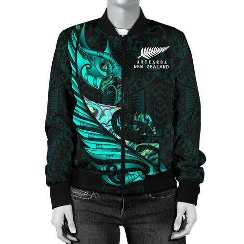 new-zealand-bomber-jacket-for-women-manaia-paua-fern-wing-turquoise