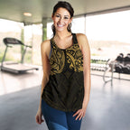 New Zealand Women'S Racerback Tank, Maori Polynesian Tattoo Gold - Vibe Hoodie