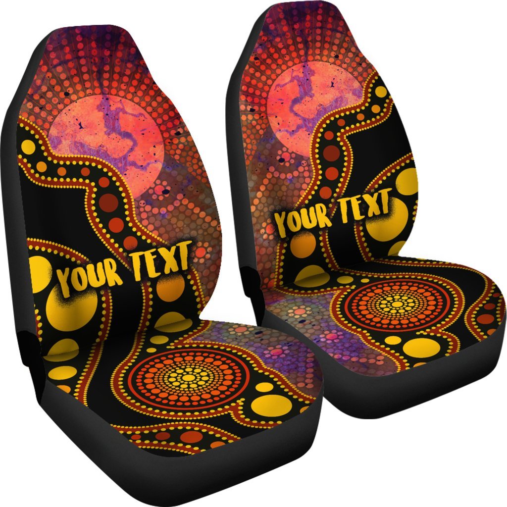 custom-text-aboriginal-car-seat-covers-australia-indigenous-flag-circle-dot-painting-art-golden