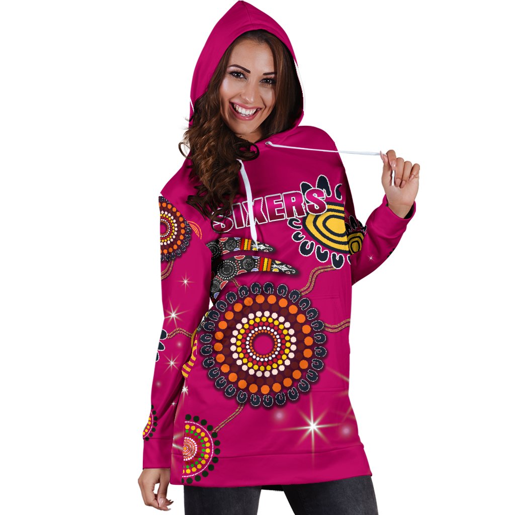 sydney-womens-hoodie-dress-sixers-indigenous-magenta