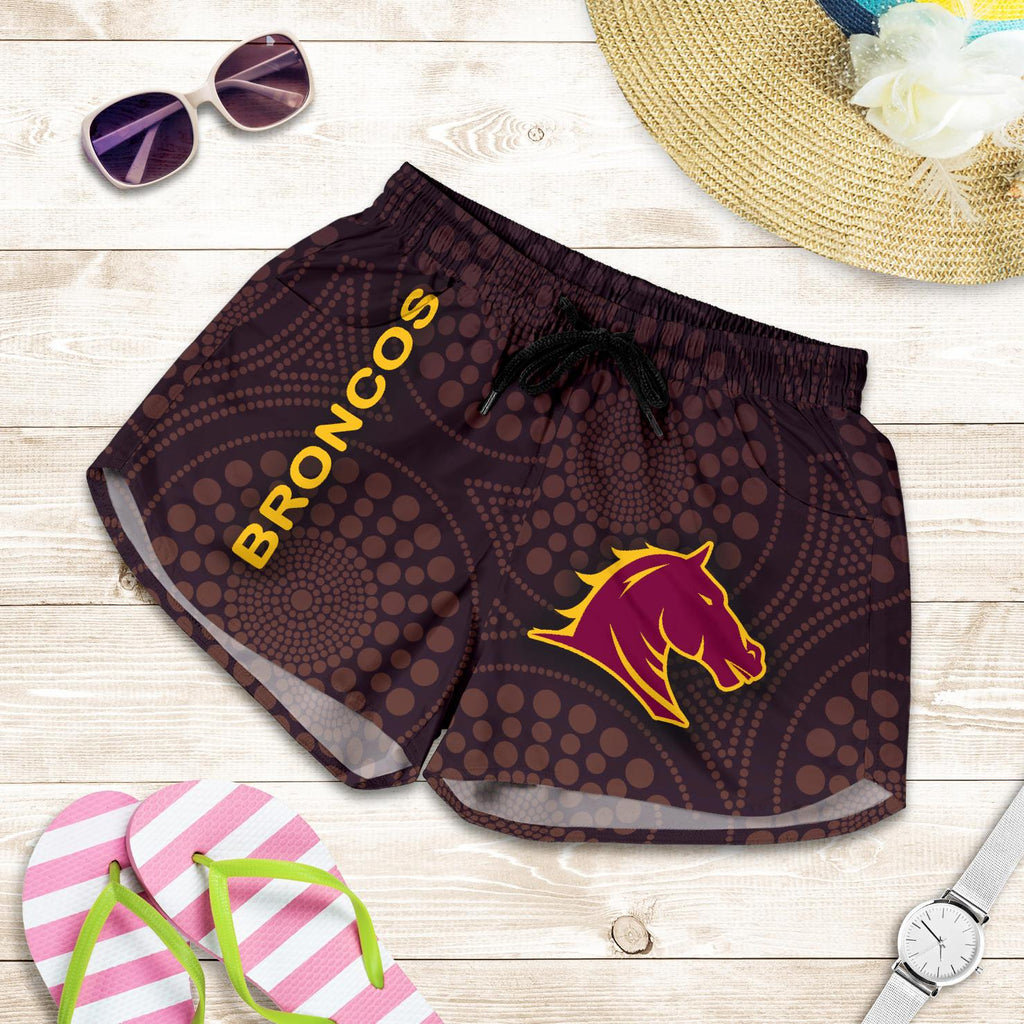 Brisbane Women Shorts Broncos Simple Indigenous - Vibe Hoodie