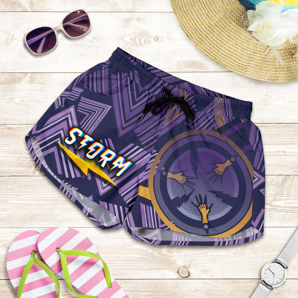 Storm Women Shorts Simple Indigenous - Purple - Vibe Hoodie