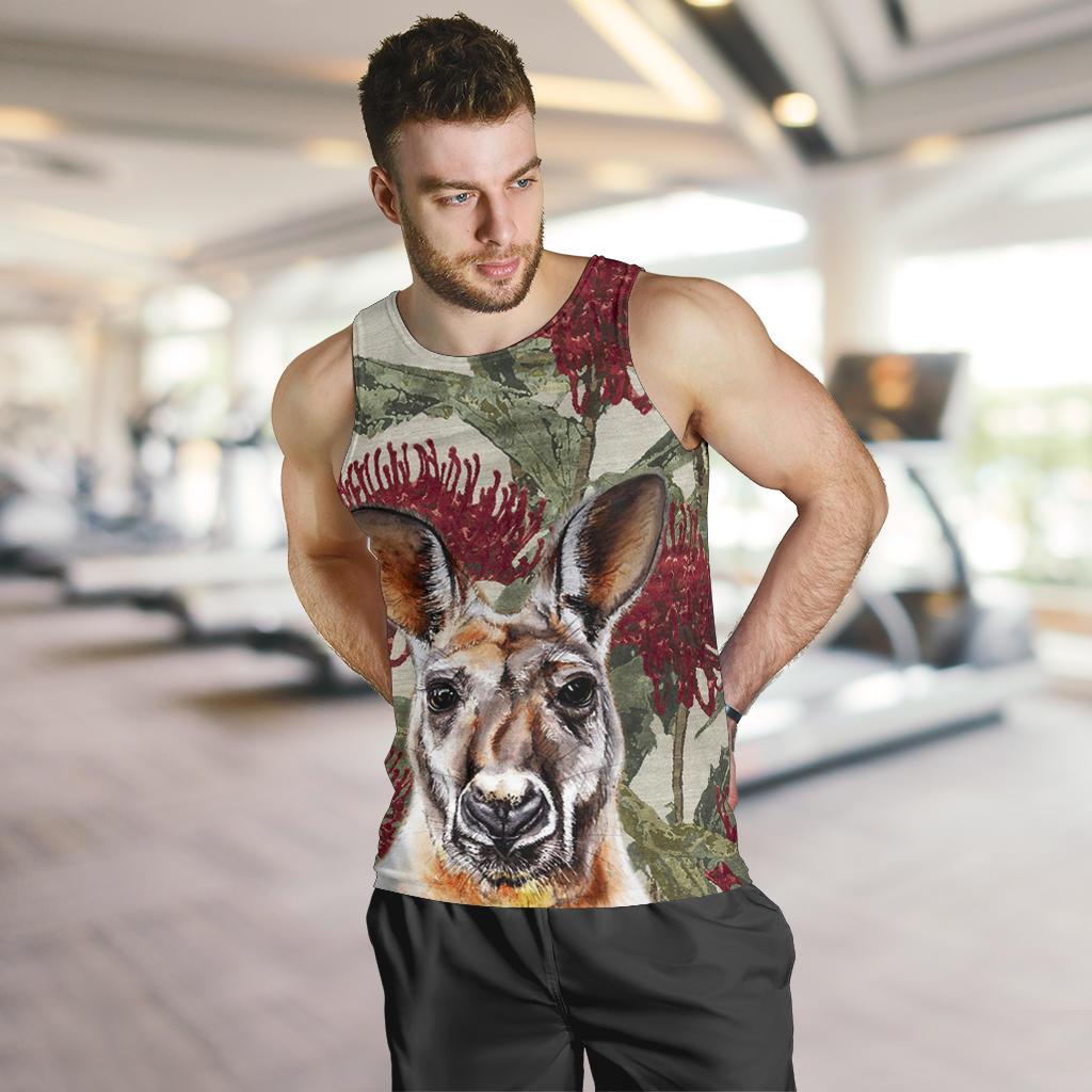 men-tank-top-kangaroo-mens-tank-waratah-painting