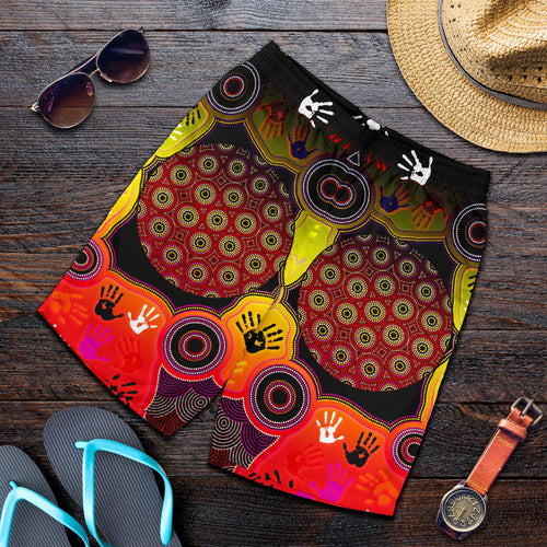 aboriginal-mens-shorts-indigenous-circle-dot-painting-hand-art