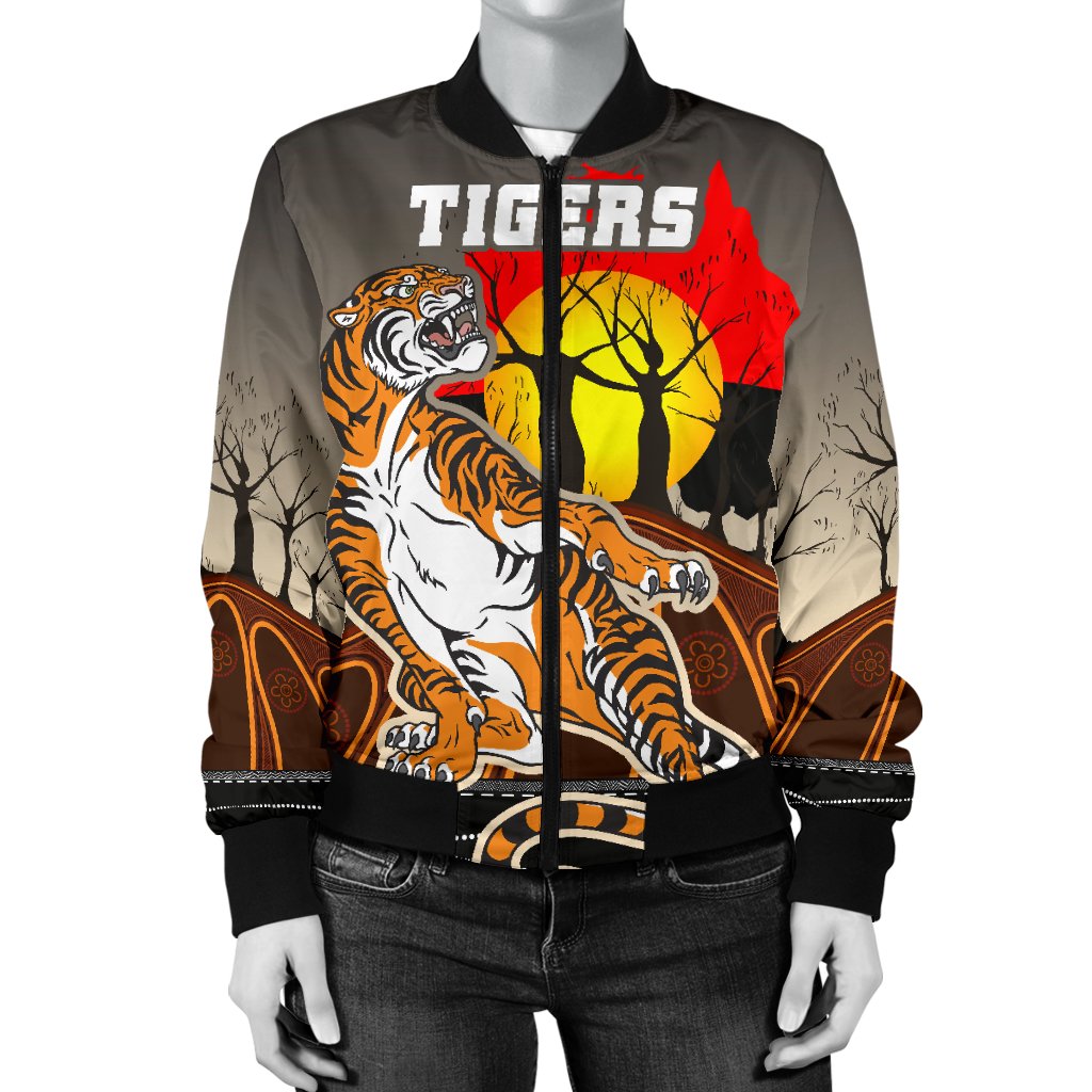 custom-personalised-wests-tigers-womens-bomber-jacket-version-aboriginal-art