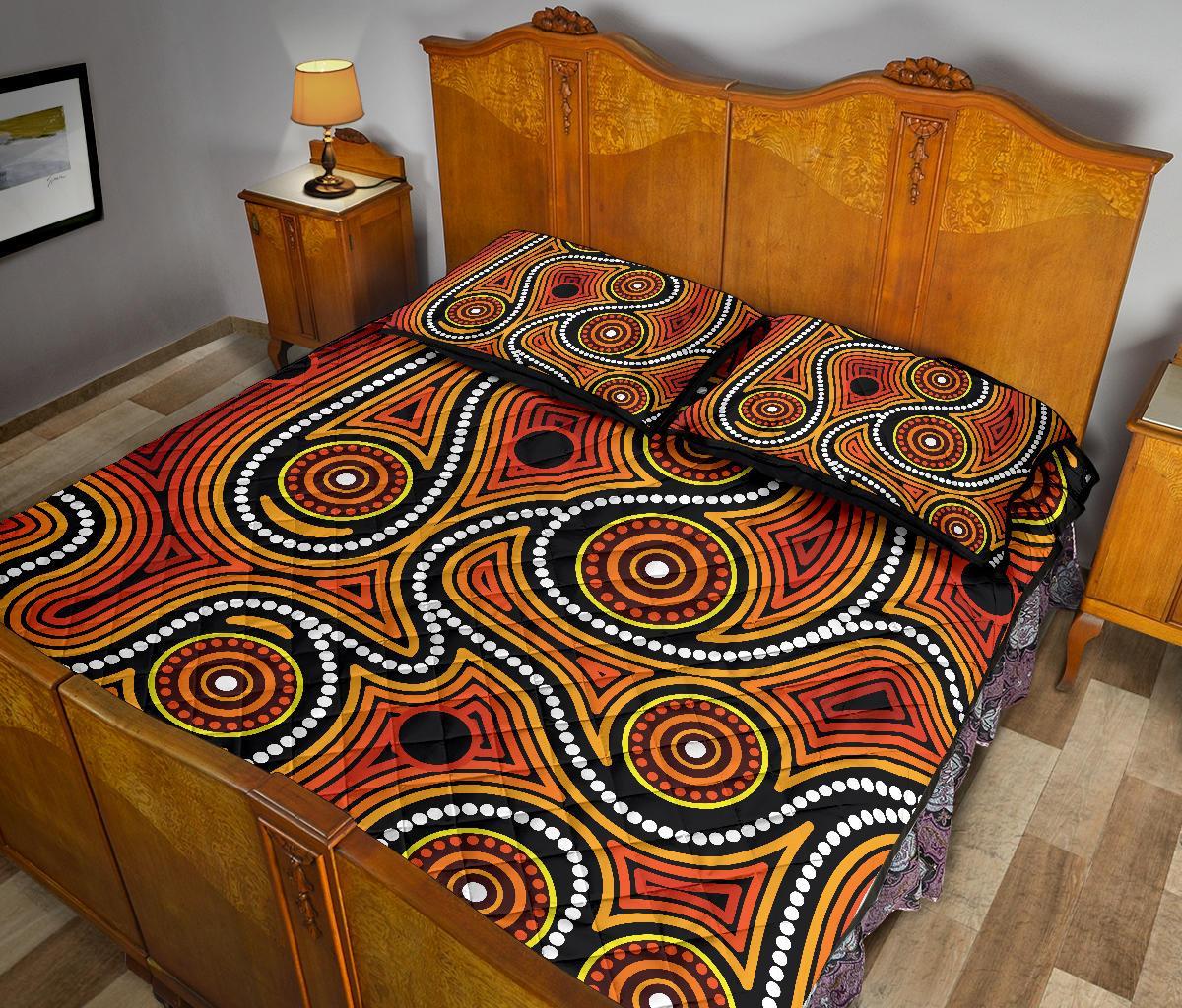 aboriginal-quilt-bed-set-indigenous-circle-dot-painting-ver01
