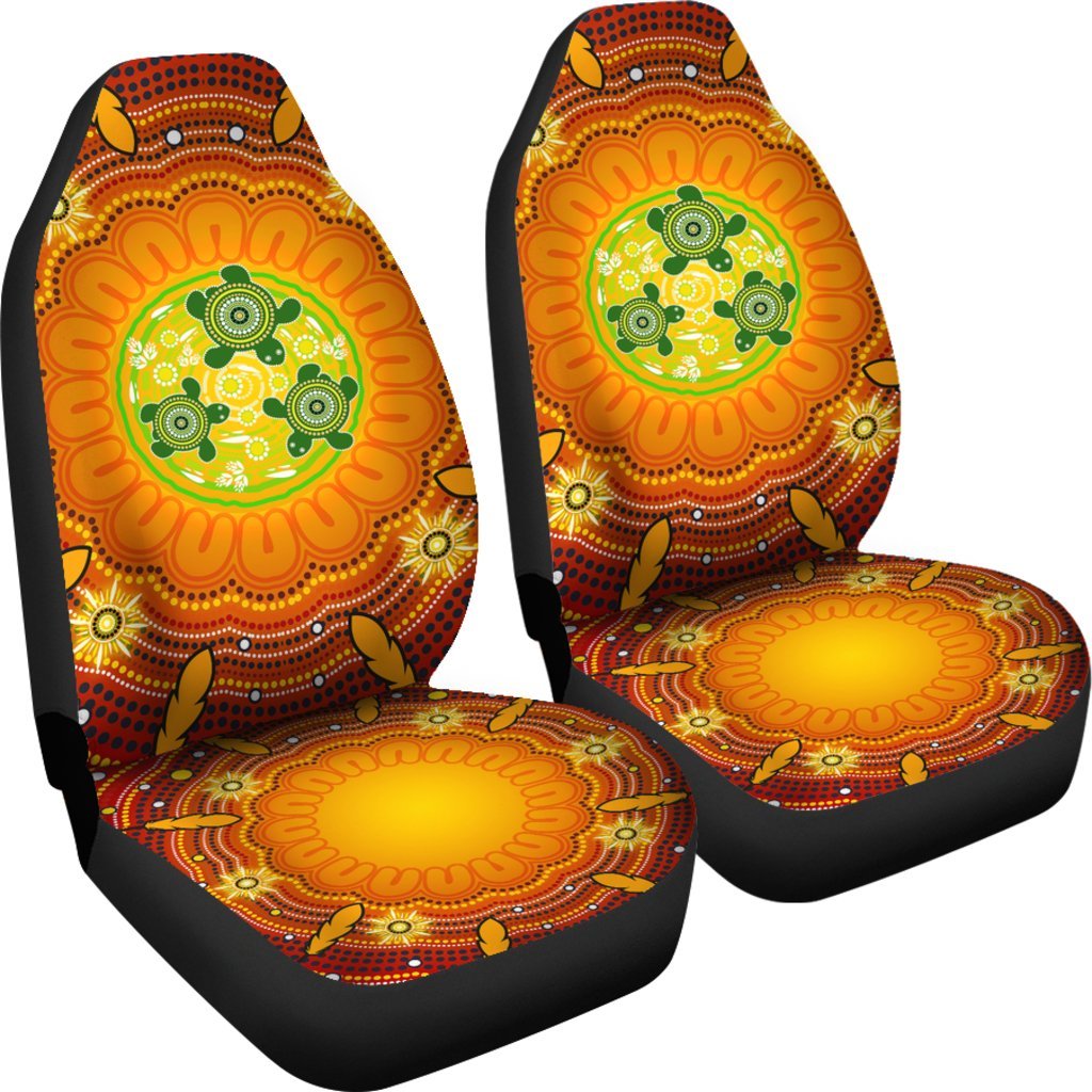 aboriginal-car-seat-covers-turtle-circle-dot-painting-art