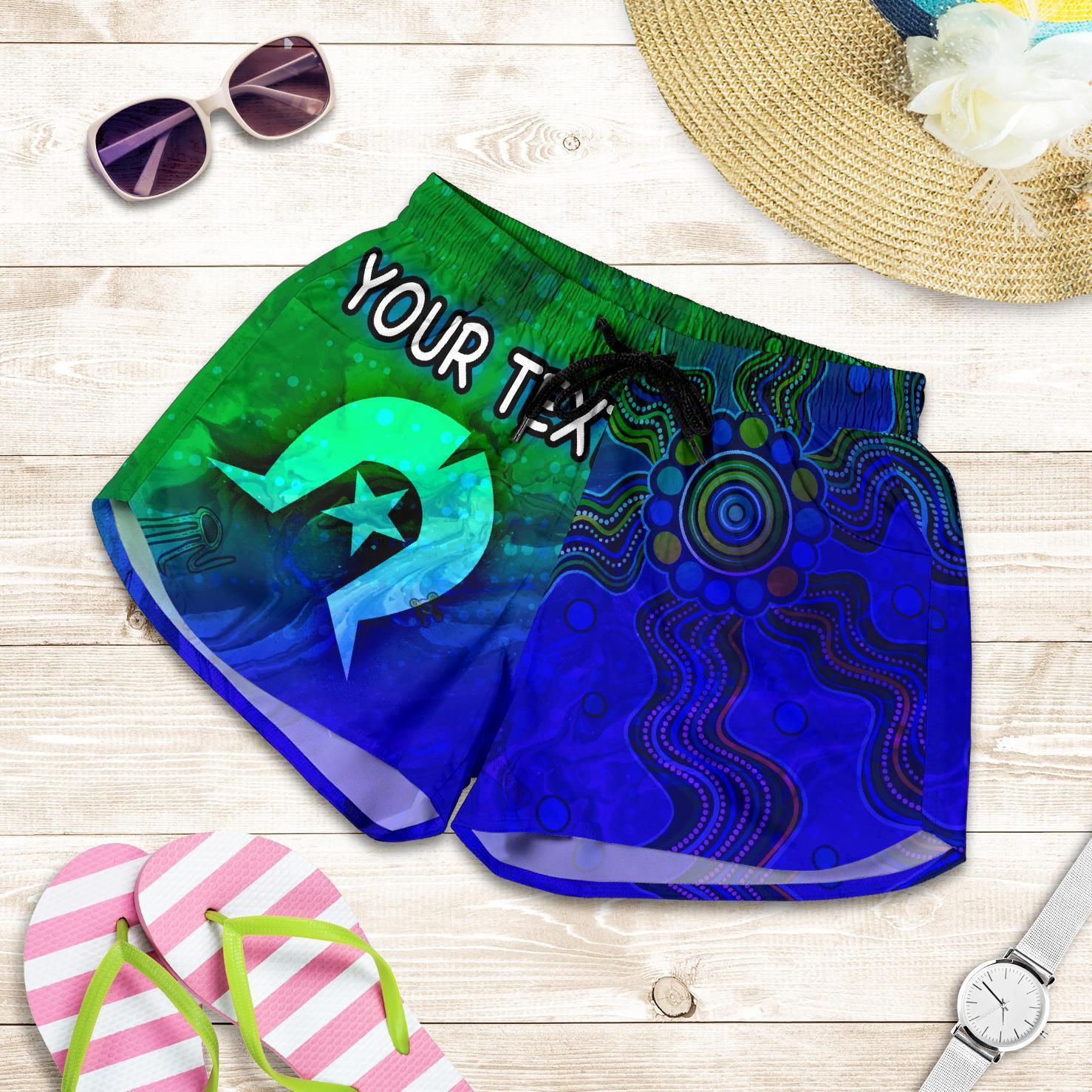 [Custom] Aboriginal Women's Shorts , Torres Strait Islands Flag - Vibe Hoodie