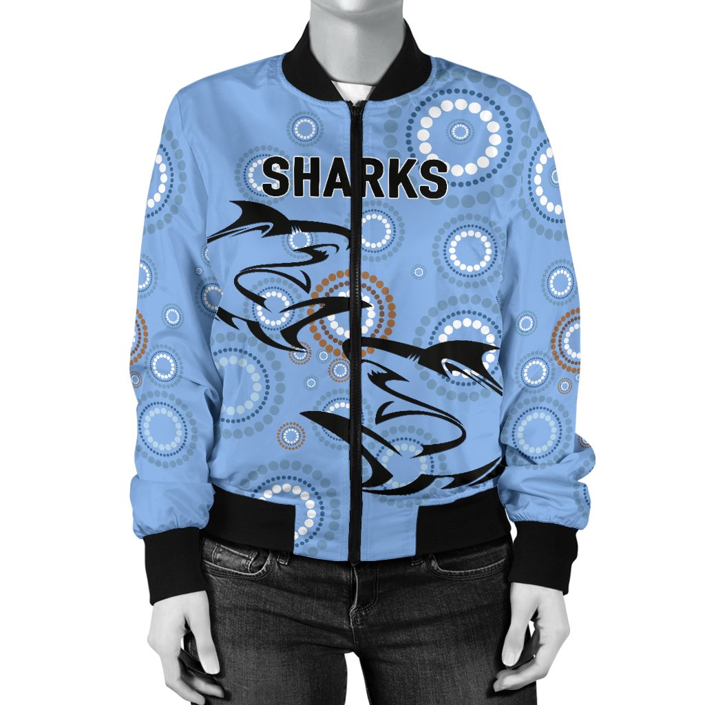 cronulla-womens-bomber-jacket-sharks-unique-indigenous