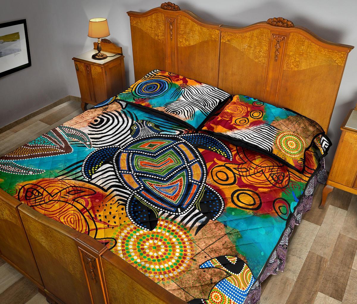 aboriginal-quilt-bed-set-turtle-indigenous-art