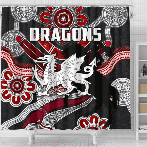 dragons-shower-curtain-st-george-indigenous-black