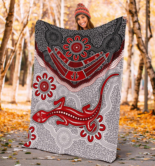 aboriginal-premium-blanket-indigenous-boomerang-and-lizard-art