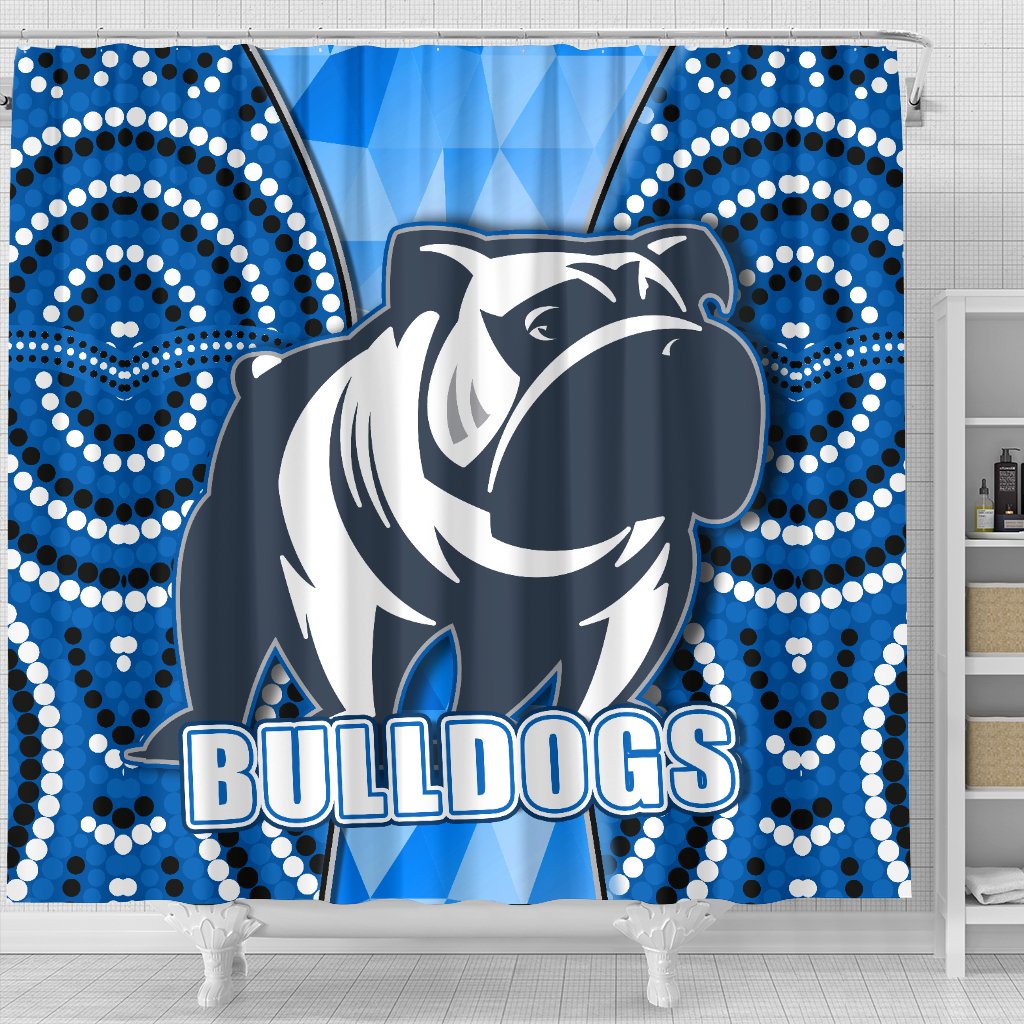 bulldogs-shower-curtain-indigenous-snappy