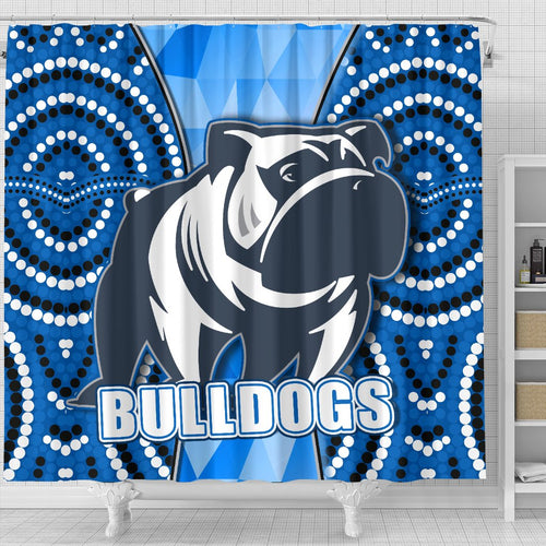 bulldogs-shower-curtain-indigenous-snappy