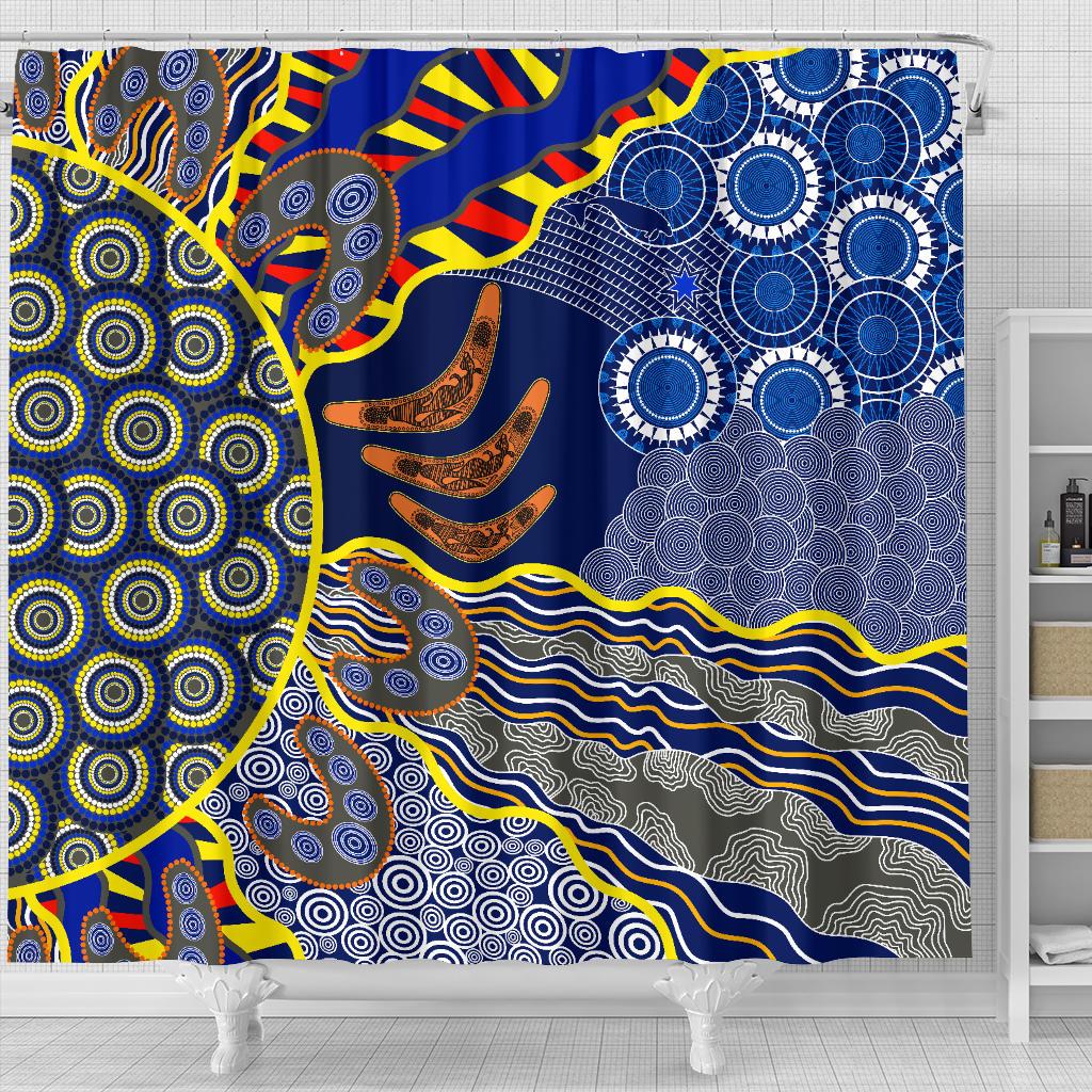 aboriginal-shower-curtain-australian-boomerang-dot-painting-art