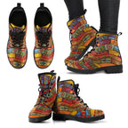 leather-boots-aboriginal-art-with-animals