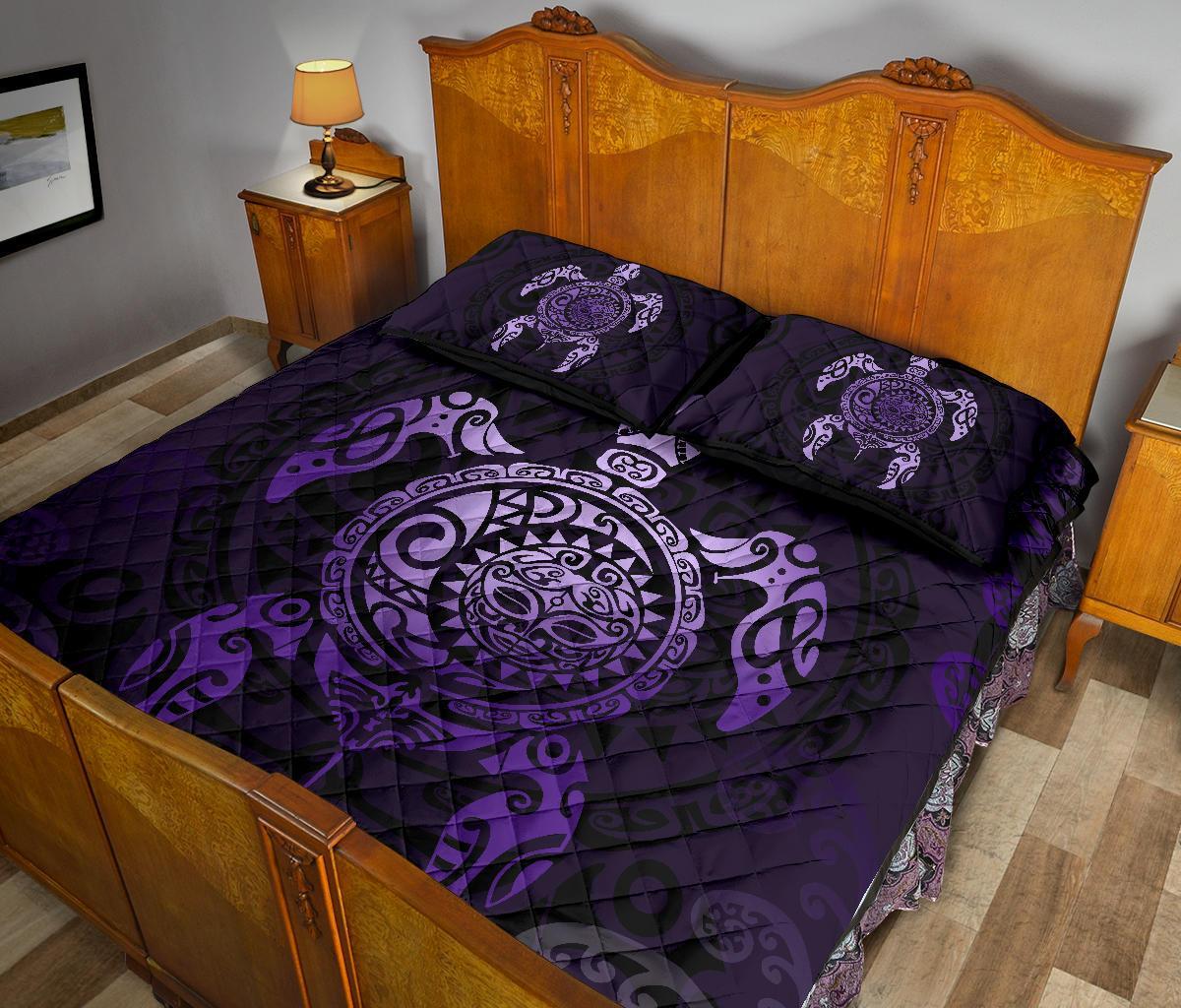 maori-turtle-quilt-bed-set-purple
