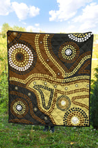 aboriginal-premium-quilt-australia-brown-dot-painting-art