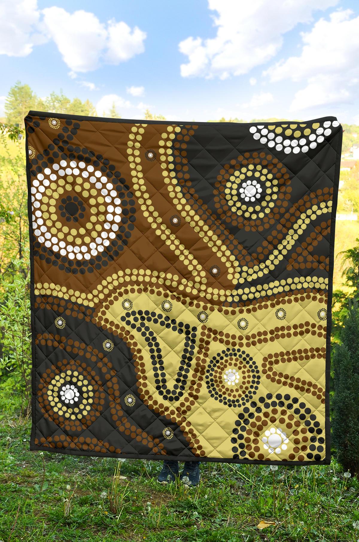 aboriginal-premium-quilt-australia-brown-dot-painting-art