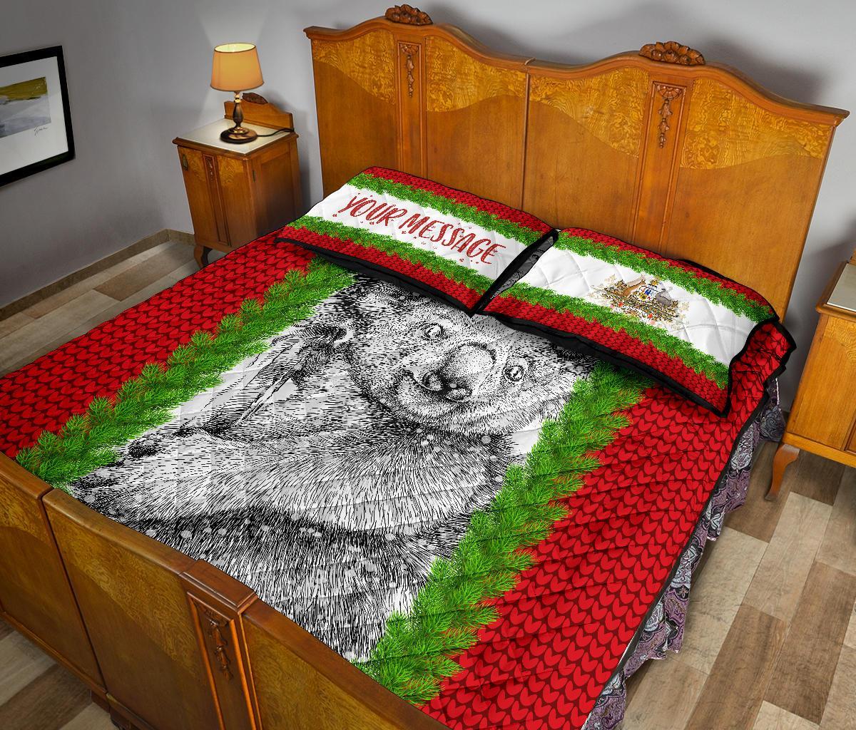 custom-christmas-quilt-bed-set-merry-christmas-koala