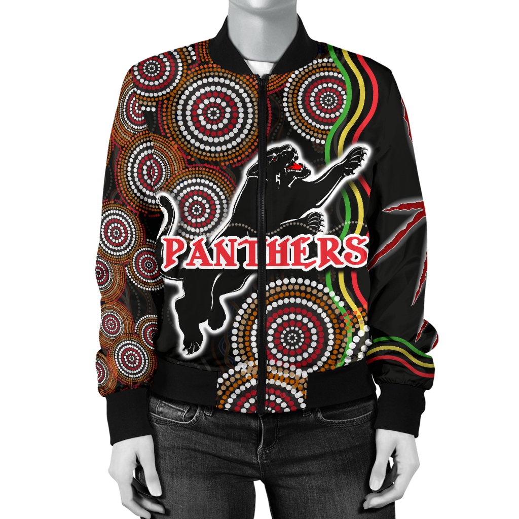 panthers-black-women-bomber-jacket-indigenous-penrith-version