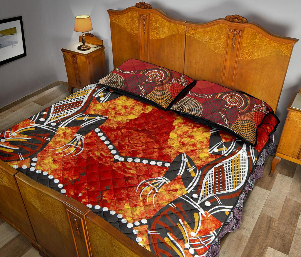 quilt-cover-set-dot-painting-crocodile-and-kangaroo-patterns