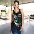 New Zealand Racerback Tank Manaia Paua Fern Wing - White - Vibe Hoodie